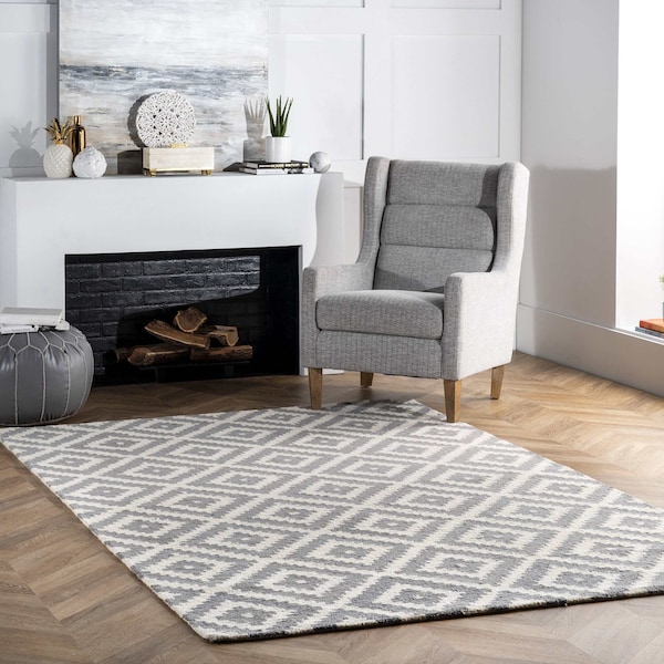 Nuloom Kellee Hand Tufted Geometric Wool Area Rug 5ft x 8ft MTVS174B-508 - main